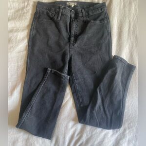 Madewell Distressed Black 10” High Rise Skinny Jeans
